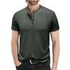Men's Short Sleeved Shirt Men's 4-button T-shirt Casual Top