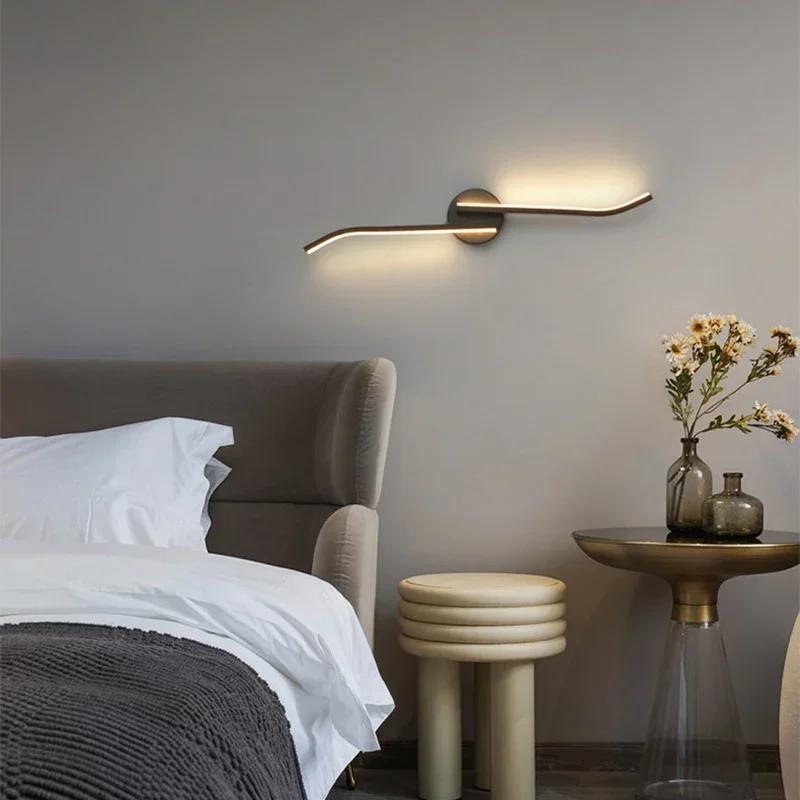 Современный светодиодный настенный светильник для гостиной, ТВ-фона, спальни, прикроватные настенные бра, внутреннее украшение дома, светильник, люстра