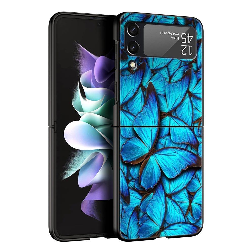 Чехол для телефона Z Flip 4 для Samsung Galaxy Z Flip 3 5G ZFlip3 Flip3 zflip Flip4, черный жесткий чехол для ПК, складной чехол в виде бабочки