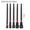 Essential Toolset Five Piece Magnetic Long Nut Drivers Each Length Six Inches