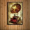 Vintage Phonograph Picture Paintings for Home Decor Retro Musical Art Posters On The Wall Frameless Bedroom Decor No Frame