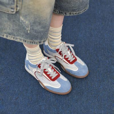 Miyou 2025 осень новая модель Dexun модные ins трендовые спортивные туфли на плоской подошве универсальные повседневные туфли студенческие одинарные туфли