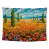 Настенный гобелен Подсолнух Лаванда Картина маслом Пейзаж Украшение комнаты Фоновая ткань