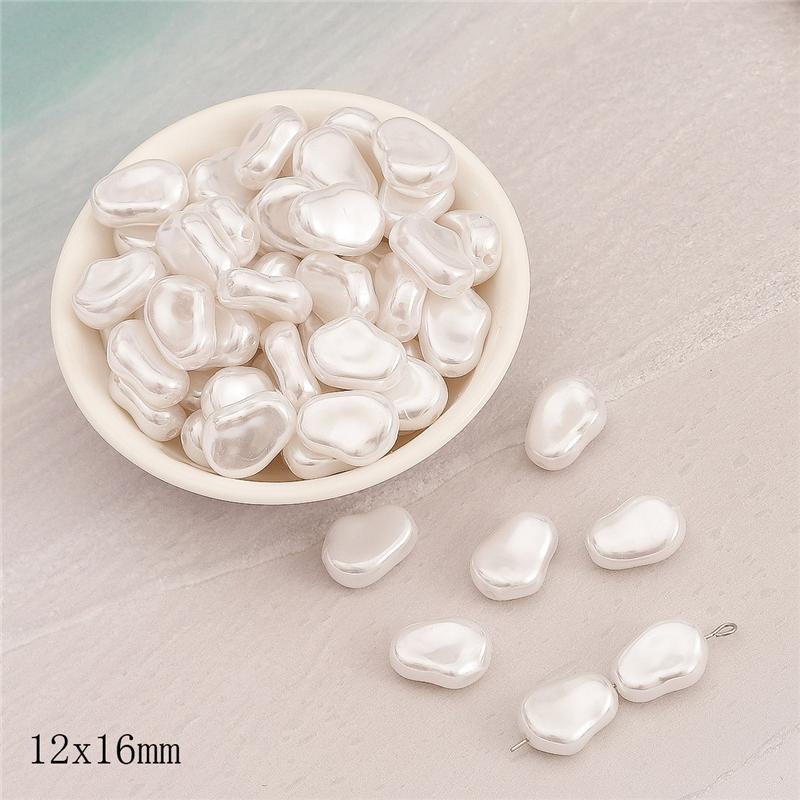 Геометрическая форма имитация жемчуга из АБС-пластика, бусины с прямым отверстием, браслет «сделай сам», ювелирные аксессуары