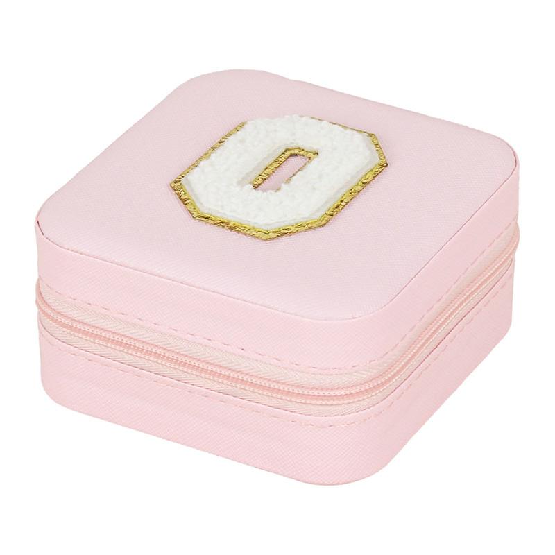 1PC Personalized Portable Jewelry Box for Women Girls Jewelry Case Small Jewelry Storage Pink Initial Letter
