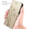 Protective Case - BOOLING - for Samsung Galaxy A17 4G/5G - Golden Floral PU Leather - 2 Tempered Glasses