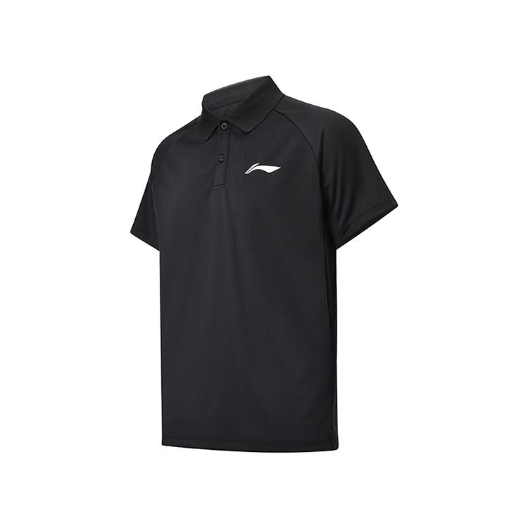 Li Ning Бадминтон Серия Дышащая Удобная Повседневная Легкая Футболка-поло с коротким рукавом Унисекс топы Черный APLU961-1
