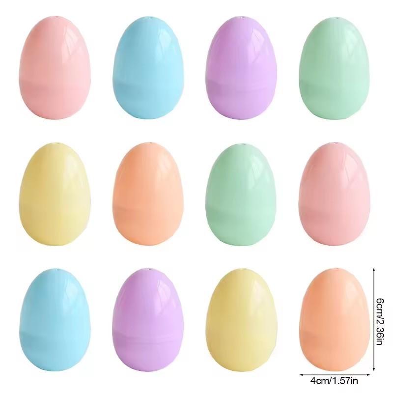 10/50PCS Plastic Easter Eggs Fillable Plastic Egg Kids Toy Colorful Gift Packaging Box Easter Party Hunt Game DIY Craft Supplies