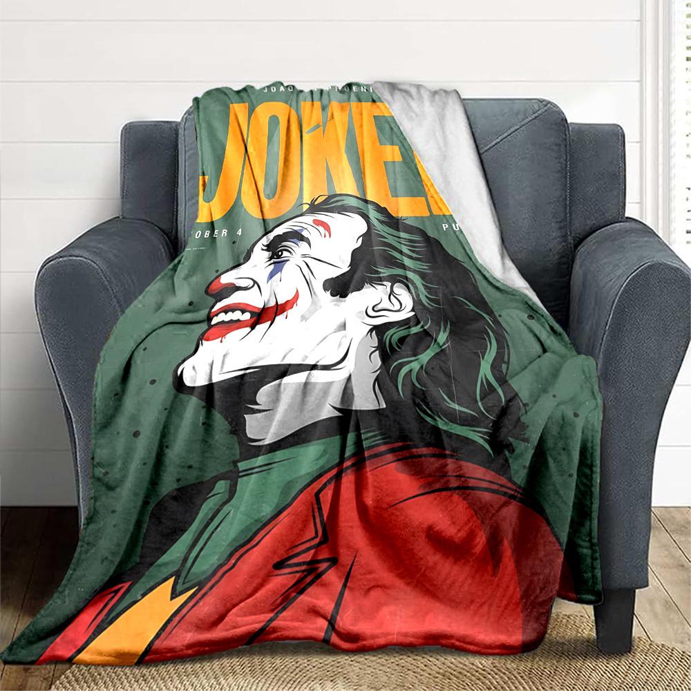 1pc Joker Flannel Blanket [Cozy Throw Blanket] For Sofa, Bed, Travel, Camping, Livingroom, Office, Couch, Chair, And Bed