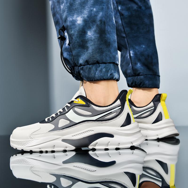 Мода 2025 Новые весенне-осенние кроссовки на мягкой подошве для бега, мужские сетчатые дышащие повседневные спортивные туфли, мужские трендовые туфли 'Кокос', мужская обувь 49