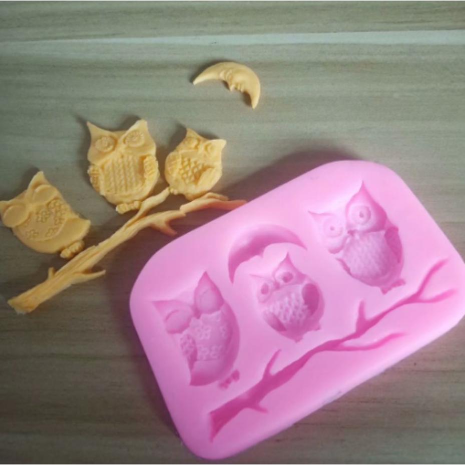 1 Pcs Silicone Kitchen Accessories Tools Owl Cake Moulds Fondont Chocolate Baking Moon Sugar Craft Cupcake Decorating
