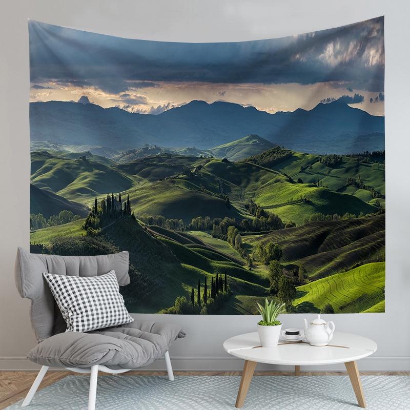 Digital Heat Transfer Tongjiamu Tapestry With Polyester Fiber Material For Home And Commercial Use