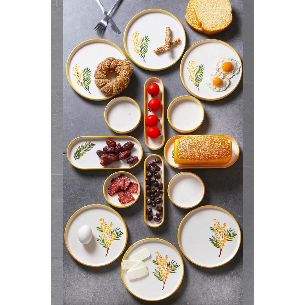14 Piece 6 Persons Poppy Pattern Luxury Breakfast Set Presentation Set