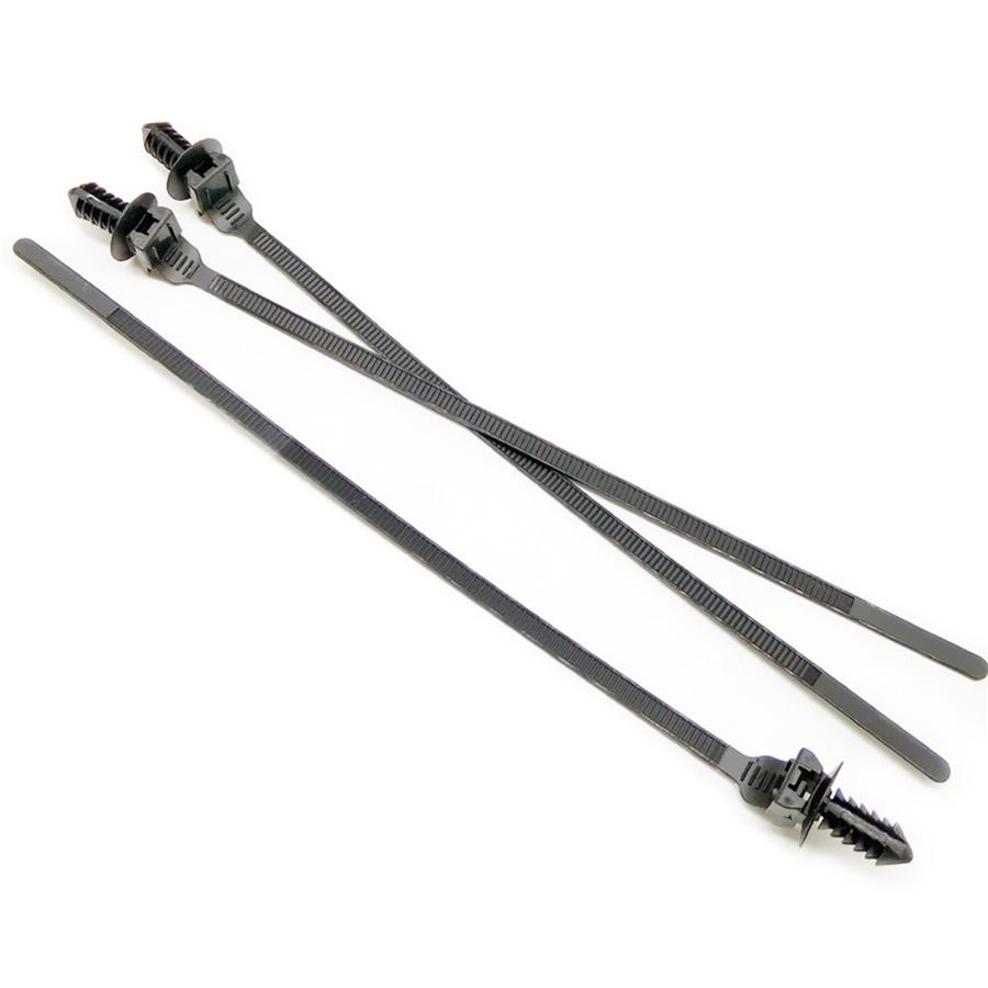 100 шт. Подходит для всех автомобилей Крепление Зажим для галстука Освобождаемая нейлоновая стяжка Хомуты для крепления кабеля Самоблокирующиеся пластиковые стяжки-молнии для крепления