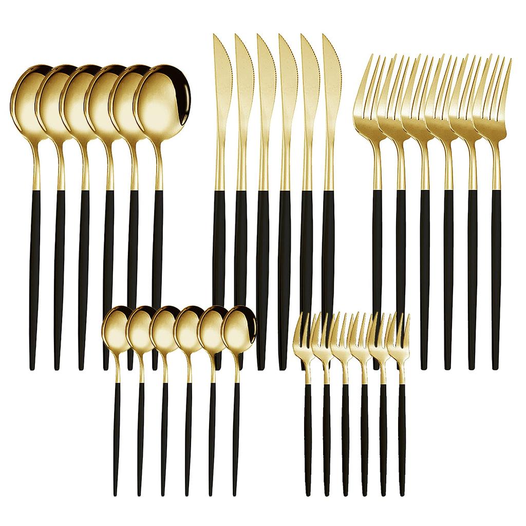 TeamSky Cutlery Stainless Cutlery Dinnerware 3 Colors To Choose Cutipol Western Dinnerware For Home Dishwasher Tableware Dinner Kitchen Wedding Gift