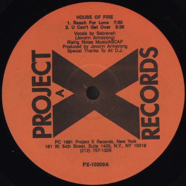 12inch Record VARIOUS - House Of Fire  PX10009 Project X Recor 1991 US Dance & Electronica Used