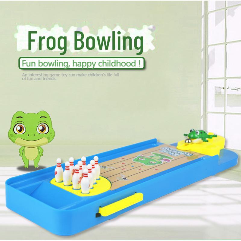 Мини-лягушка-боулинг-игрушка: Творческая детская развивающая игра с пусковой площадкой