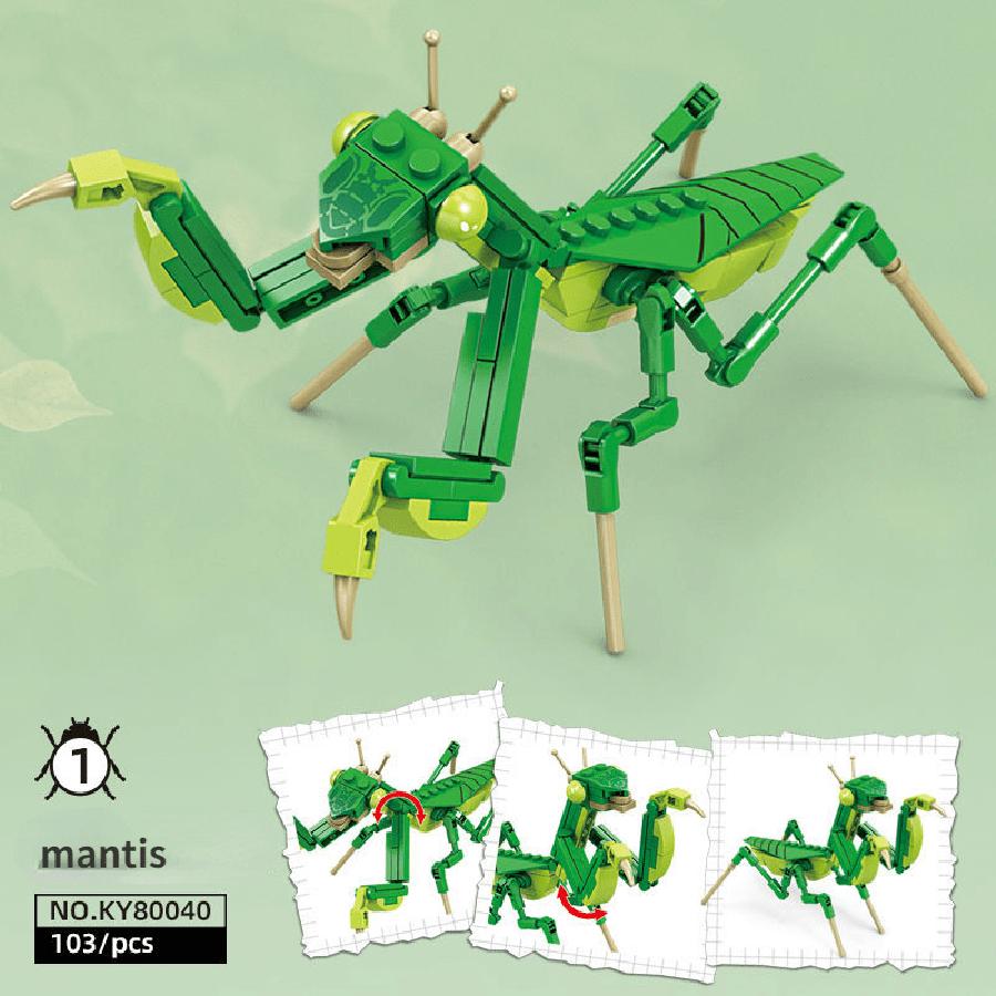 Модель Богомола-Орхидеи из Сборных Строительных Блоков, Модель Осы, Коллекция Насекомых Маленьких Животных, Игрушка-Модель, Пчела, Строительные Блоки, Сборная Модель