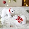 Mini Christmas Bear Pendant White Plush Cute Bear Ornaments Cute Animal Polar Bear Christmas Tree Decora New Year 2026 Kid Gifts