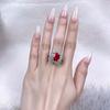 Gica Gema Ruby Rings 925 Sterling Silver 8*10mm Red Gemstone Flower Shape Romantic Fine Jewelry Wedding Party Gifts New Trend