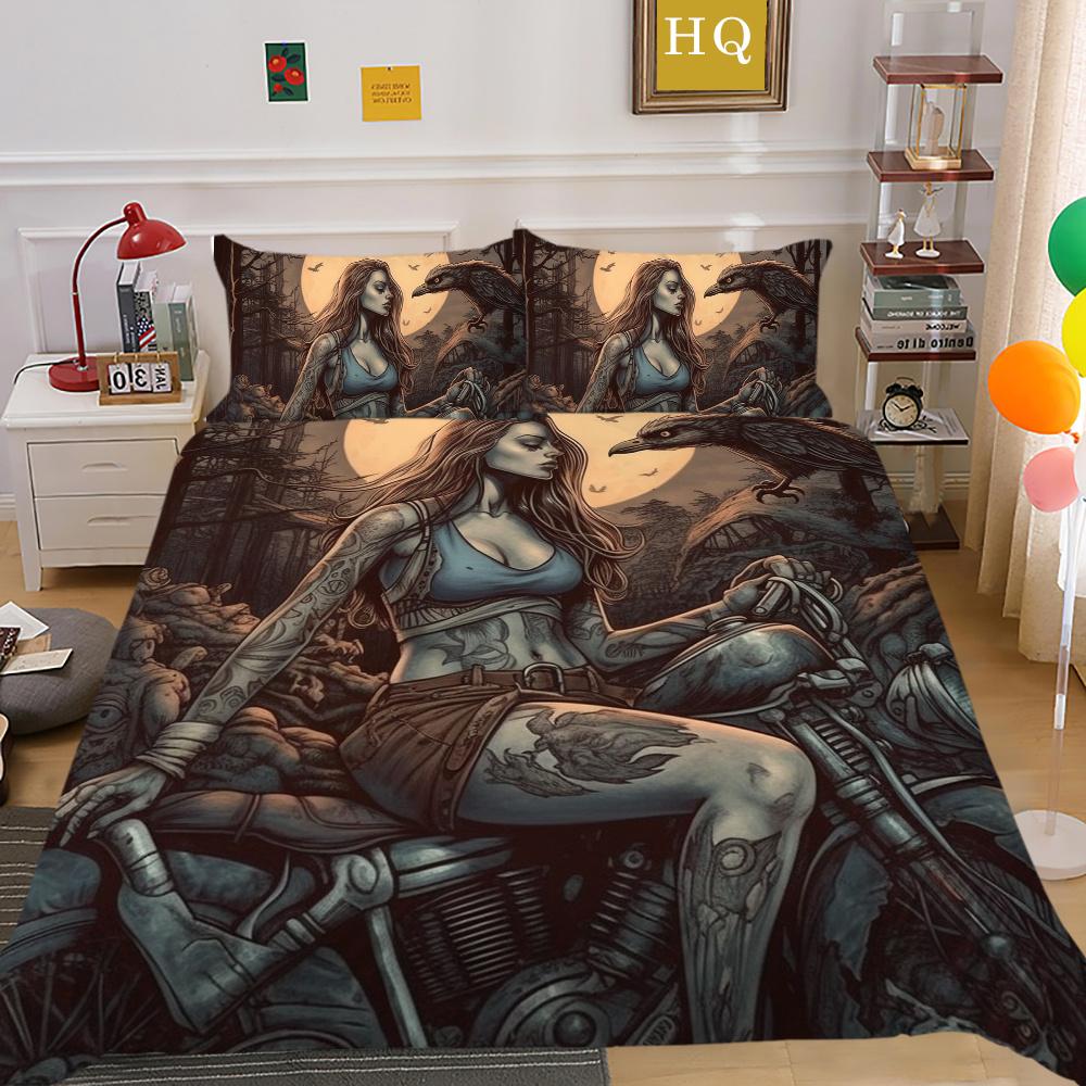 3D Красота Череп Печати Постельная Одежда Твин Размер Полиэстер Покрывала Подростковый Дизайн Модный Домашний Текстиль
