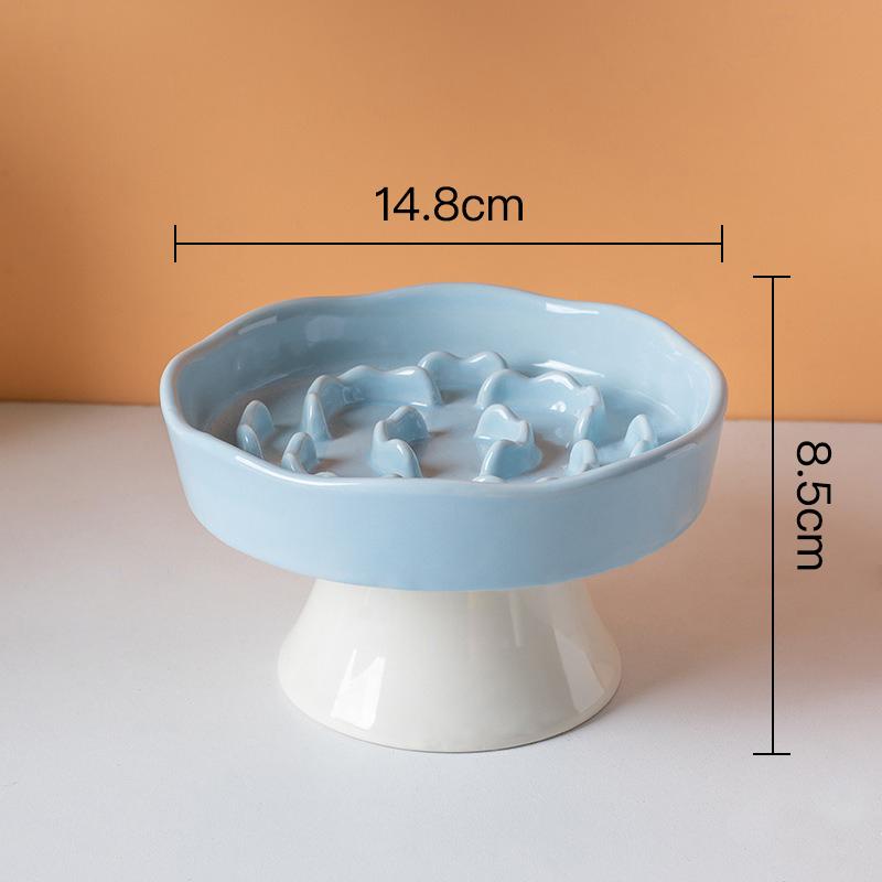 Керамическая приподнятая миска для медленного кормления питомца, защищает шейные позвонки, товары для питомцев