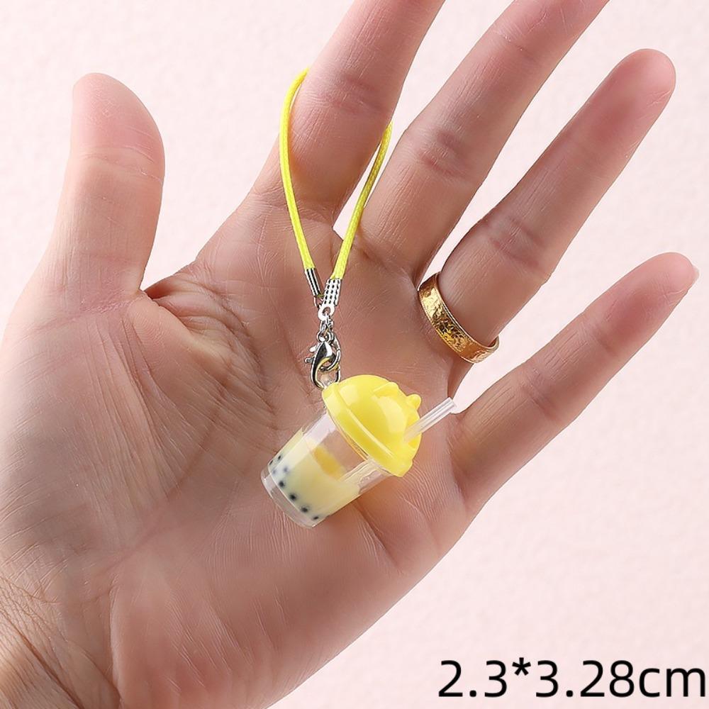 Миниатюрный брелок для сумки, брелок для ключей от машины с пузырьковым чаем, милый брелок в виде кофейной чашки для женщин и девушек