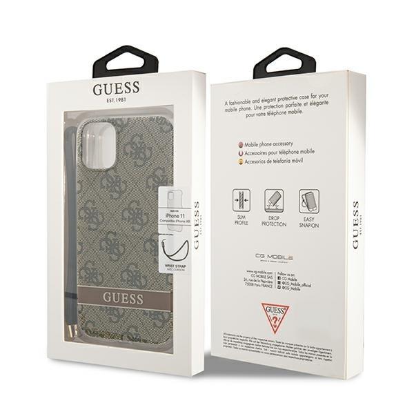 Etui Guess Guohcn61H4Stw Na Iphone 11 - Brązowe 4G Print Strap