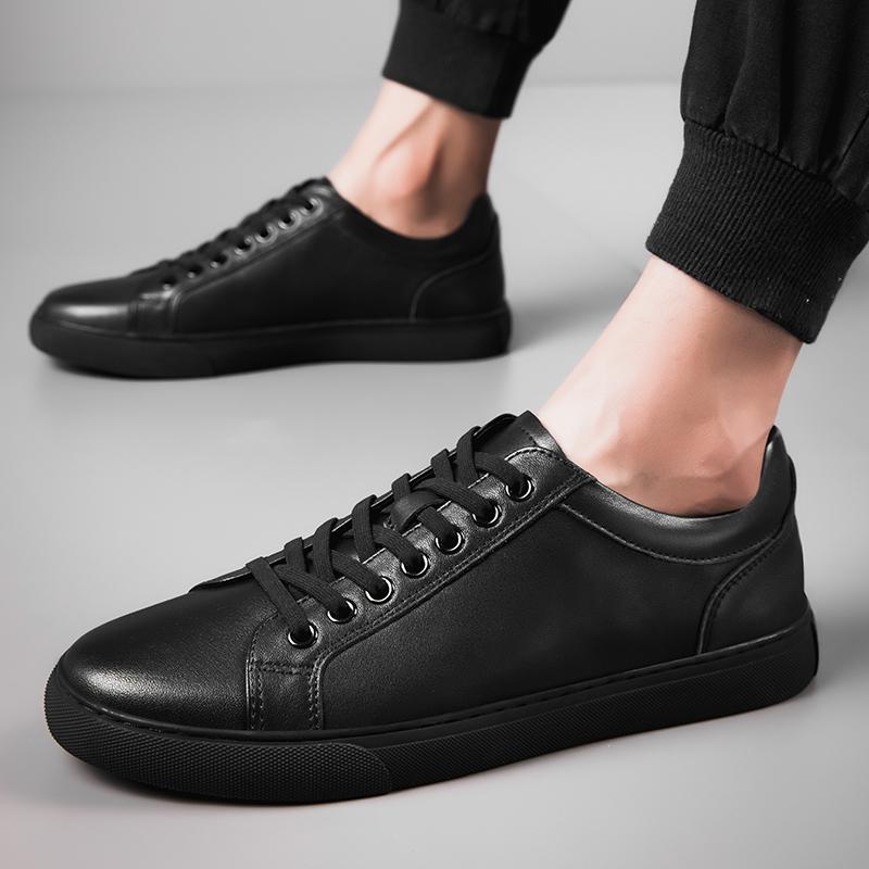Fashion Genuine Leather Mens Casual Shoes Lightweight Man Skateboard Shoes Luxury Brand Sneakers Travel Tenis Masculino Vulcanize Shoes