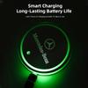 VFO1   Car Glowing Coasters LED Light Water Cup Mat For Mercedes Benz AMG W203 W206 W220 W205 W211 Car USB Charging Coasters keychain