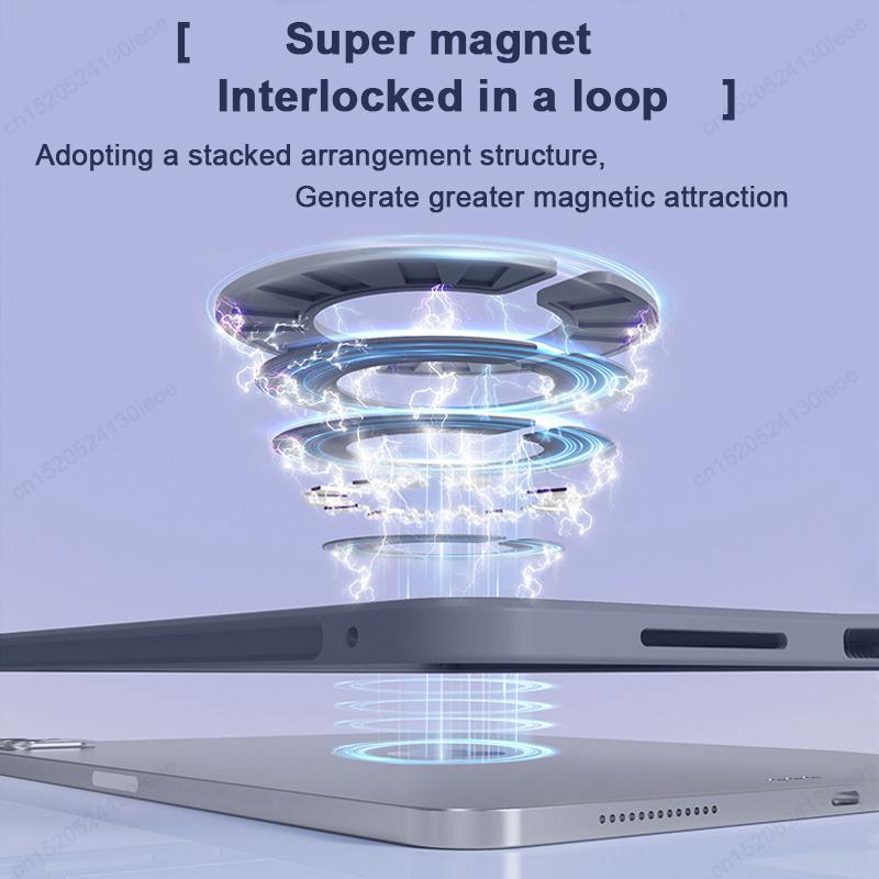 For iPad A16 11th 10th Generation Air 4/5 10.9 Magnetic Case, For iPad Pro Air 11 13 12.9 inch 360° Detachable Back Cover Case