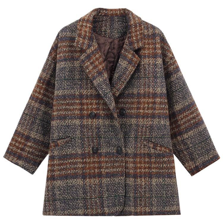 Women's Mid-Length Plaid Tweed Coat – Fall/Winter 2025 Collection