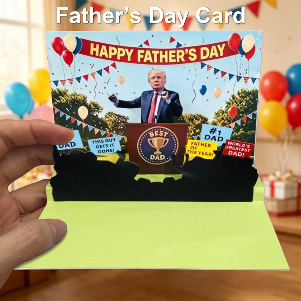 Presidential Podium Scene Cards with Light & Sound Father’s Day Greeting Cards Plays President Real Voice with Envelope