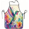 1pc Colorful Hummingbird And Flower Art Print Apron, Durable And Easy to Clean, Adjustable Waistband, Polyester Material, for Kitchen Cooking, Gardeni