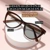 Ladies Trendy Photochromic Myopia Glasses Fashionable Cat Eye Frame Anti Blue Light Eyewear Stylish Women Minus Sight Glasses