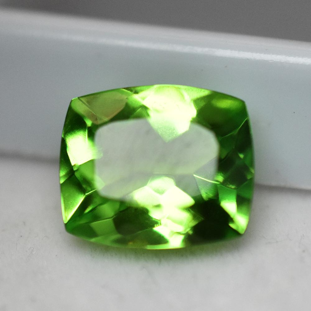 Natural Green Peridot 7.4 Ct Cushion Cut Gemstone From Afghanistan