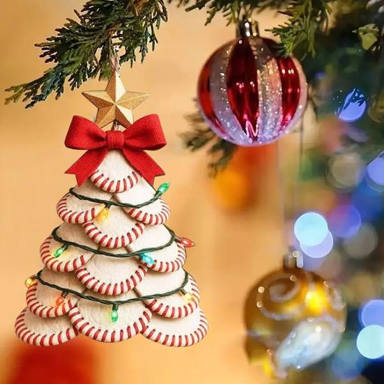 Yousheng Baseball String Lights Christmas Ornament Festive Lantern Design Sports Enthusiast Christmas Decor Holiday Decoration