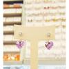 Save Zone 01 Purple Heart Earrings Le307 (15614330)