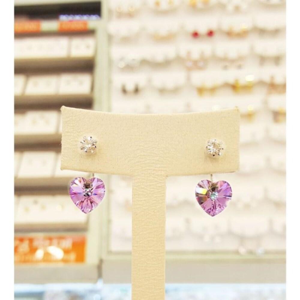 Volare Save Zone 01 Purple Heart Earrings Le307 (15614330)