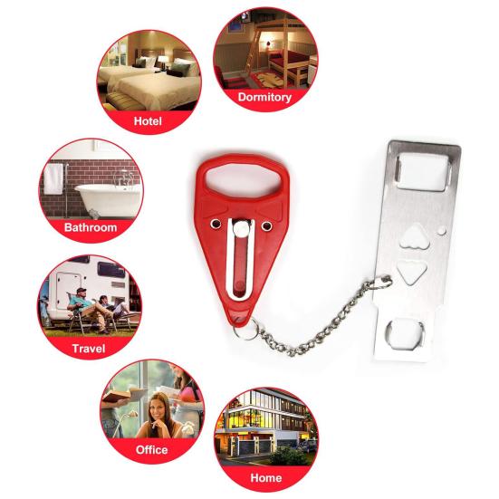 Портативный дверной стоп-сигнал для путешествий, дверной замок отеля, громкий звук 120 дБ, питание от батареек, простая установка, дверной стоп-сигнал