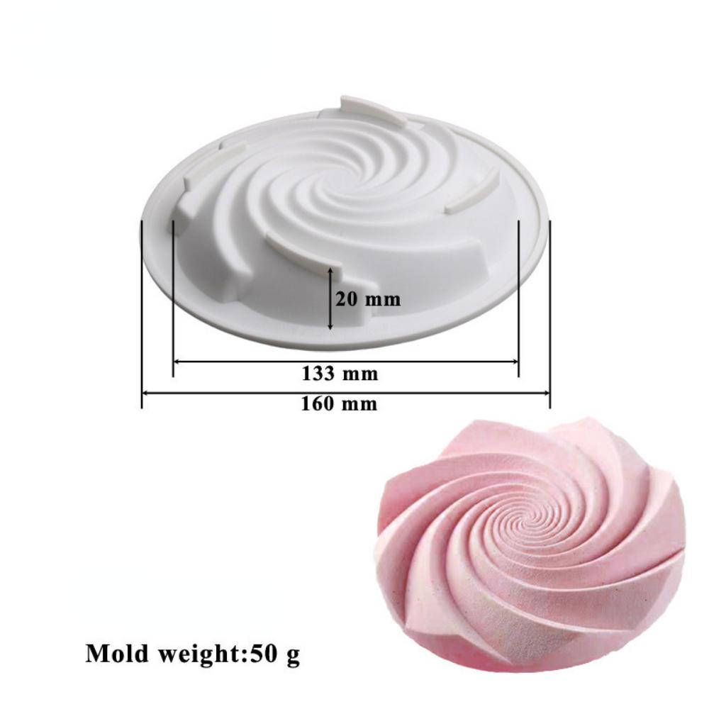 Single Cyclone Tartlet Decorated with Silicone Mold Round Musta Circle Cake Dessert Baking