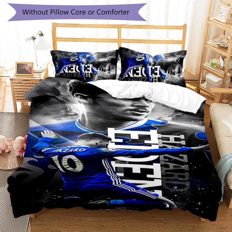 3pcs Chelsea FC logo pattern bedding set duvet cover set includes duvet cover &pillowcases,perfect all season bedroom decoration&gift