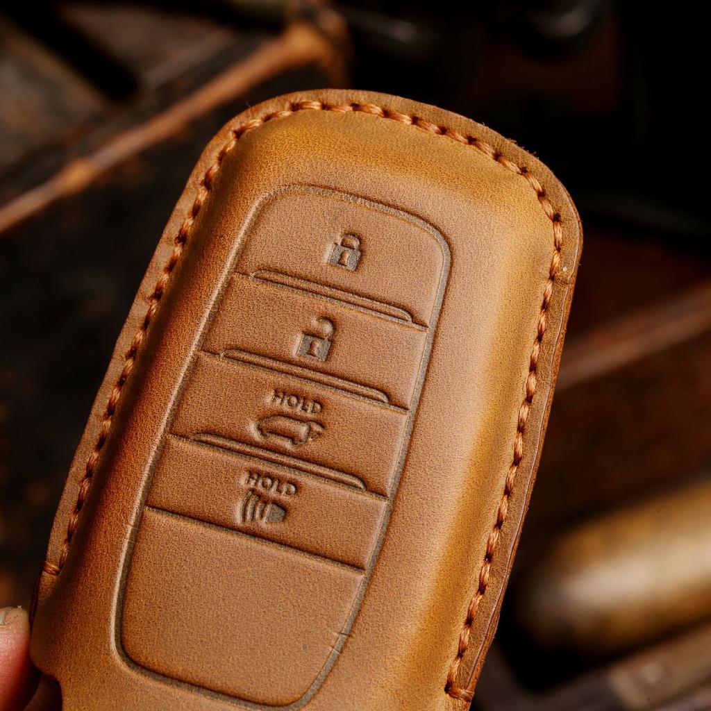 Кожаный чехол-брелок для автомобильного ключа Защитный чехол-брелок для Toyota Crown Highlander Новая Camry RAV4 Carola Leling Prado Удаленные аксессуары