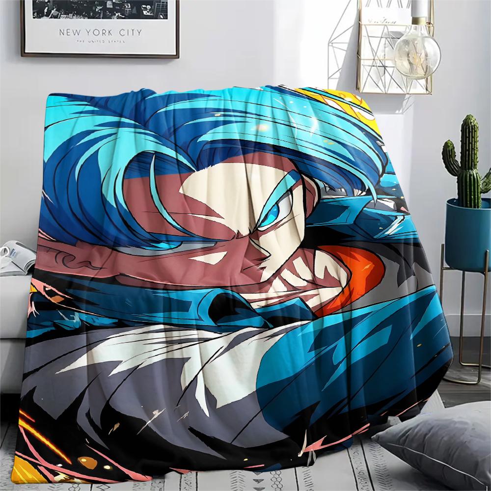 Фланелевое одеяло с принтом персонажей Dragon Ball, Высококачественное, Удобное для всех сезонов, Декор для дома, Тепло и уют, Идеально для рождественских подарков