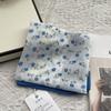 Floral Print Pattern Hair Scarf Double Sides Head Handkerchief Silk Scarf  Spring Summer Fall
