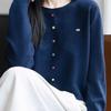 ZOSOUL Minimalist Ribbed Knit Sweater with Gold Buttons
