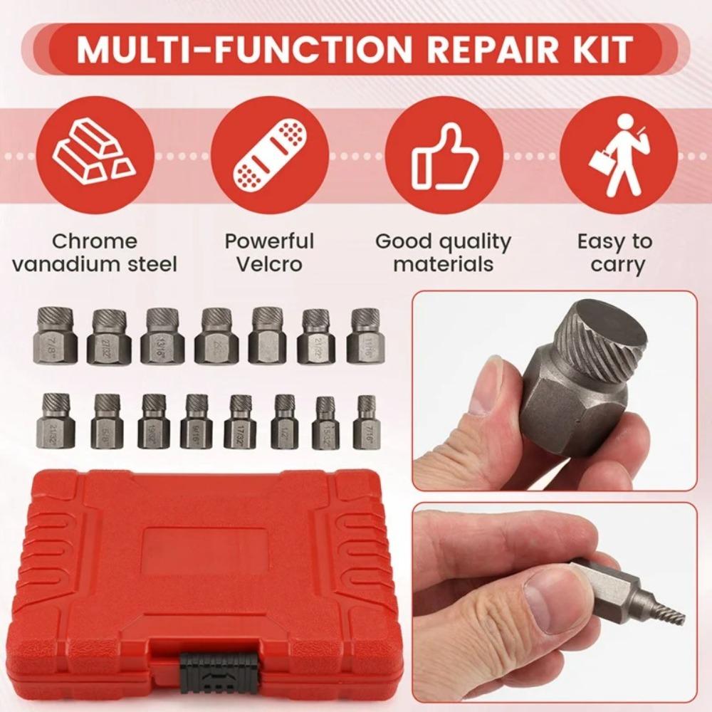 25Pcs Double Head Screw Extractor Set Easy Out Screw Remover Set  Removing Stripped