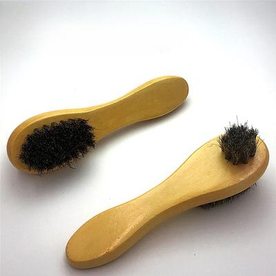 Двусторонняя щетка для обуви из конского волоса с длинной ручкой, полированная обувь, промасленная обувь, щетка с мягкой щетиной из матовой и распушенной кожи