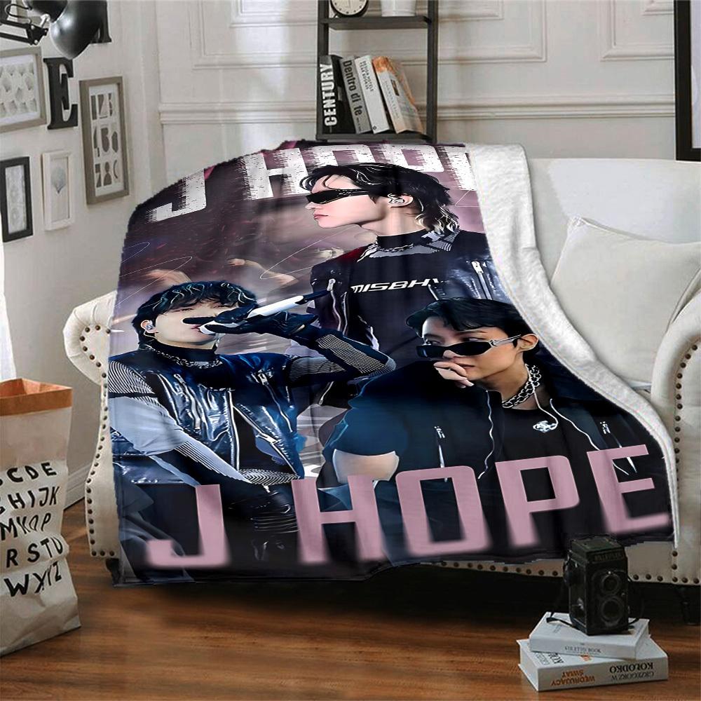 1 шт. Фланелевое одеяло J Hope [Уютное покрывало] Для дивана, кровати, путешествий, кемпинга, гостиной, офиса, дивана, кресла и кровати