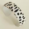 Прошитый браслет из натуральной кожи с конским волосом, креативный открытый браслет C-образной формы, браслет-манжета с леопардовым принтом, подарок